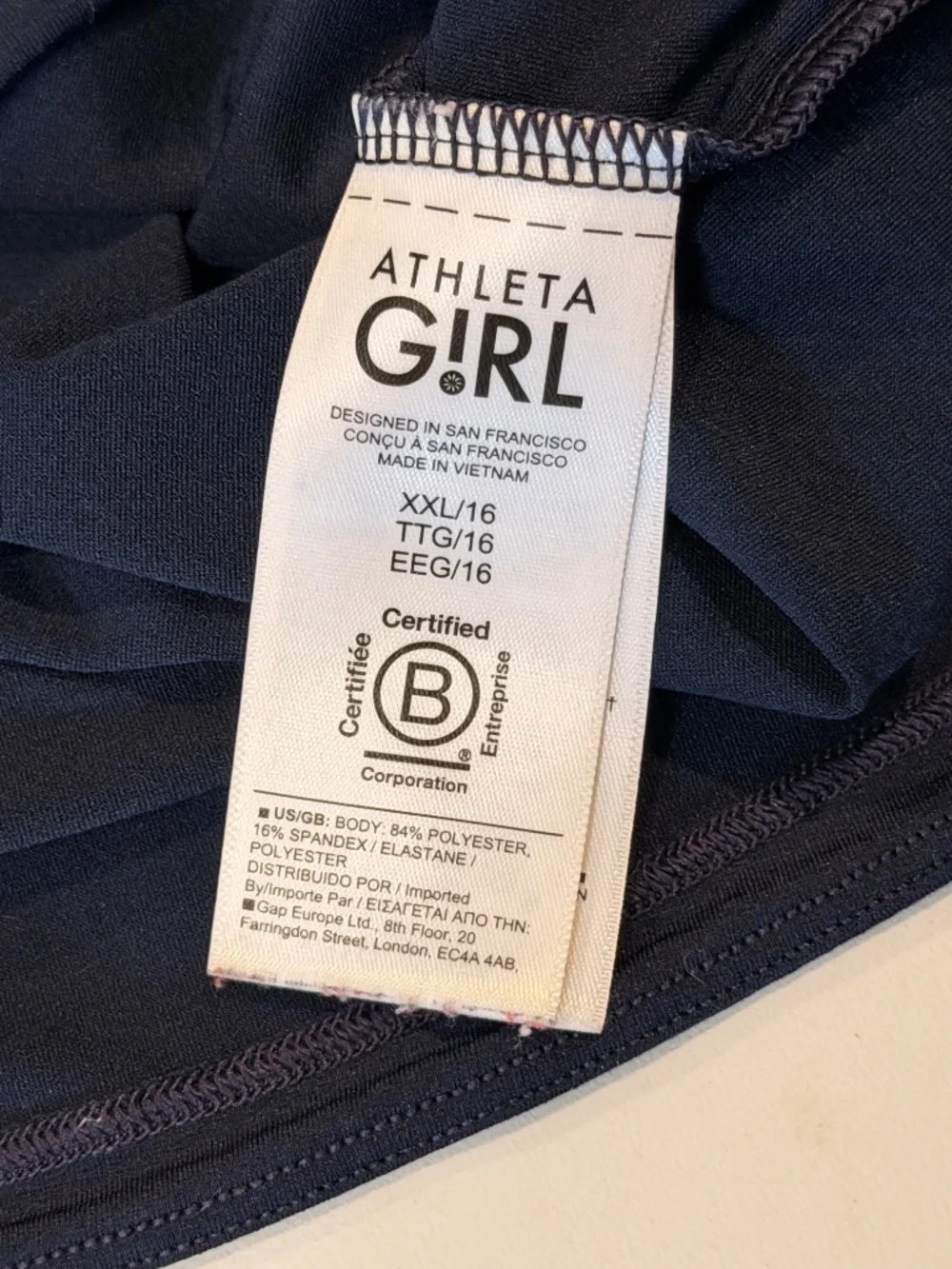 Athleta Girl School Day Polo Navy Uniform Top 12/L and 16/XXL